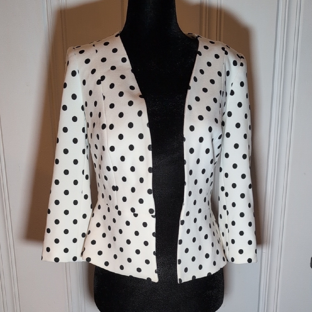 💥3/65$💥 Le Chateau Black and White Polka Dot Blazer